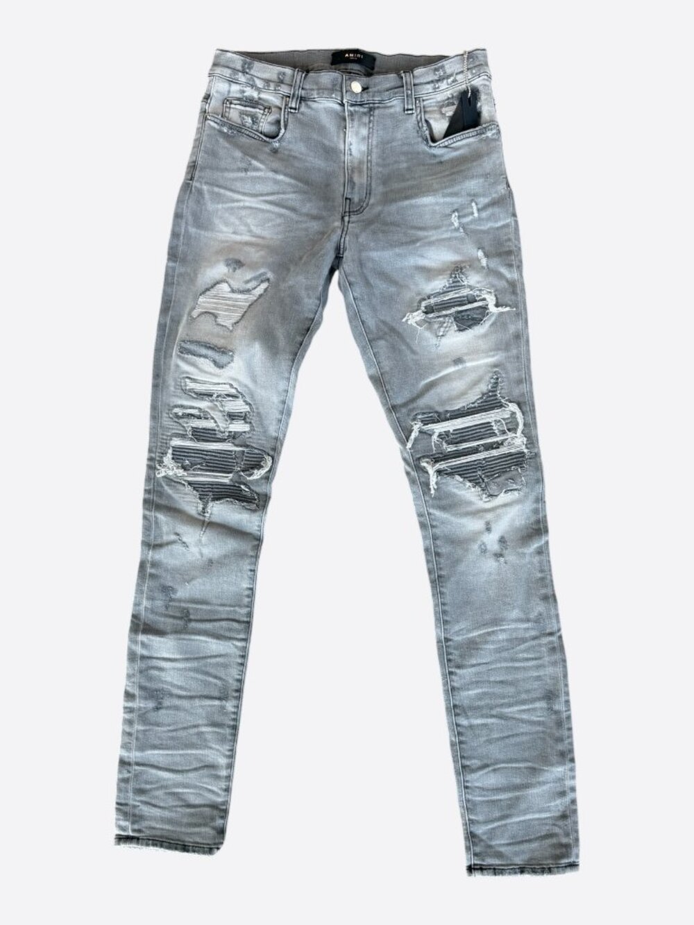 Amiri Light Grey Patch MX1 Jeans
